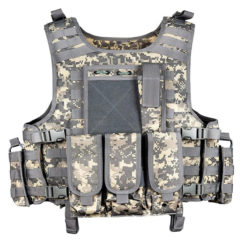 Outdoor Protective Tactical Vest CS Training Hunting Buckle Vest Airborne Magazine Air Gun Color Bullet Protective Vest