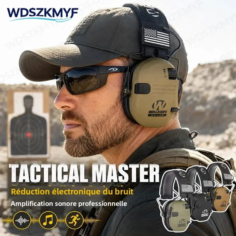 Tactical Electronic Shooting Hearing Protection Headset Earmuff Anti-noise Headphone Sound Amplification Foldable