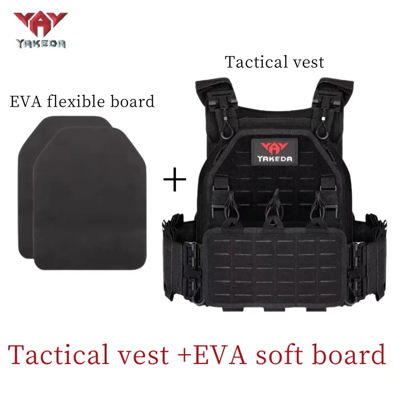 YAKEDA Tactical Vest 6094 Fast Detachable Light Laser Cut Outdoor Hunting Black Gear Carry Vest of High Quality 1000D Nylon