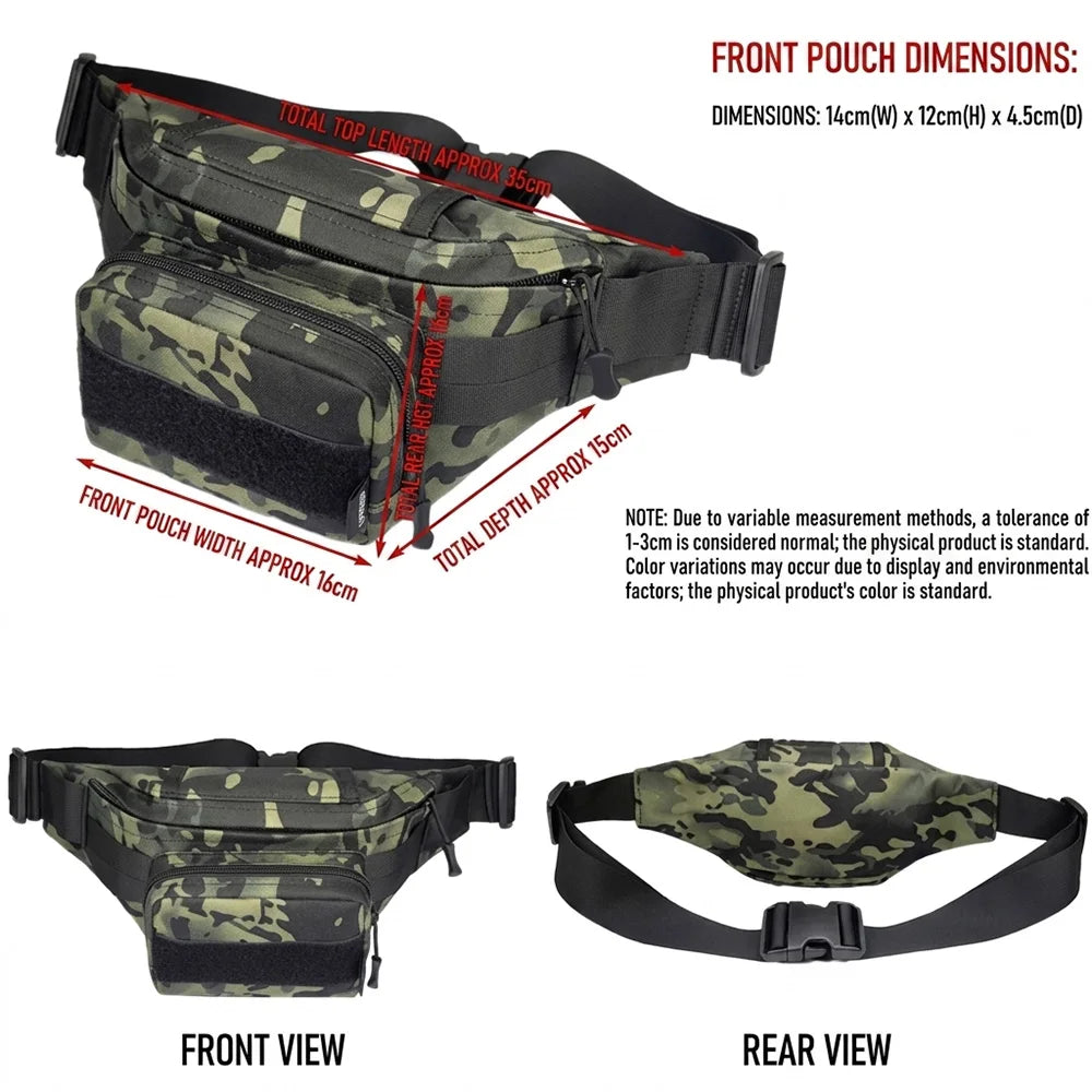 Tactical Waist Pack Men's Military Utility Belt Bag Large Capacity Durable Fanny Pack Pouch for Outdoor Hiking Camping Travel