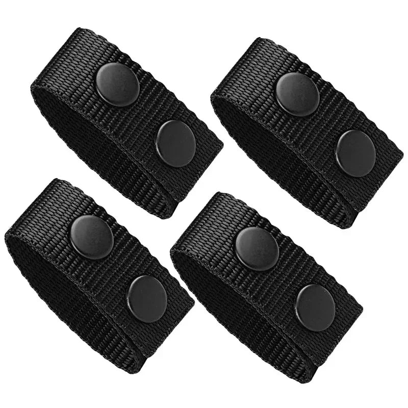 4pcs Adjustable Thickened Tactical Belt Buckle Police Military Accessories Double Snap Buckle Nylon Tactical Belt Loop Retainer