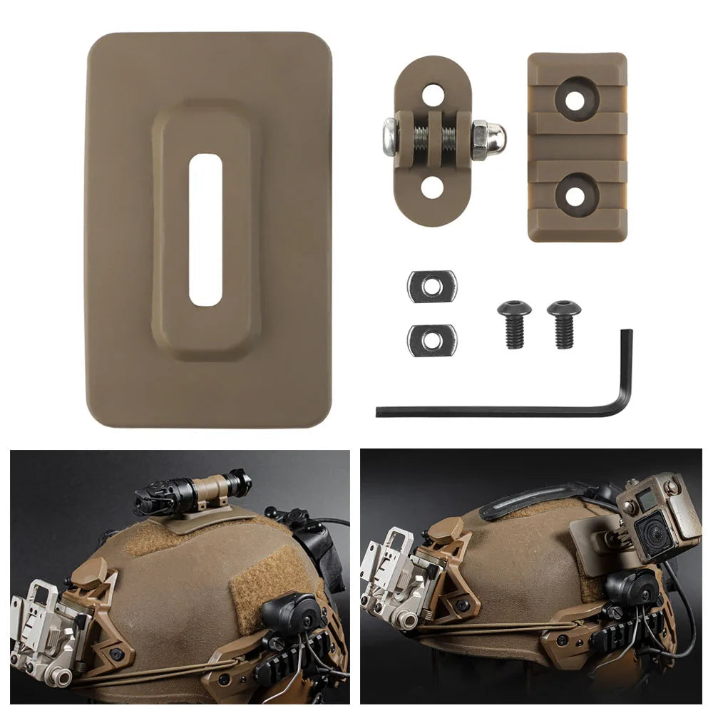 Tactical Helmet Camera Adapter Flashlight Holder Nylon Hook Loop Hunting Militar Airsoft Fast Helmet Adapter Base Fixed Mount
