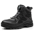 Rotated Buckle Men's Work Safety Boots Steel Toe Safety Shoes Anti-smash Anti-stab Sneaker Men High Top Rubber Safety Work Boots