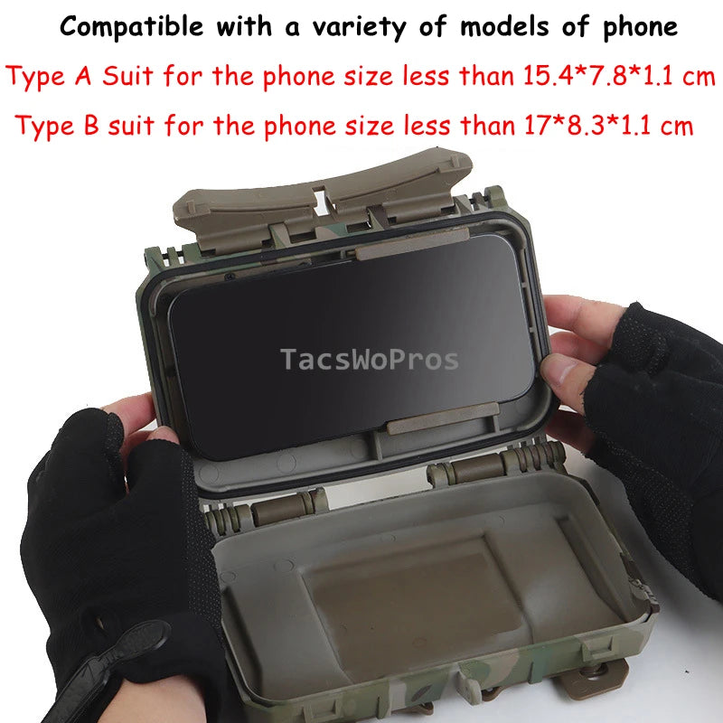 Tactical MOLLE Mobile Phone Box V2/V2 Plus Hunting Vest Plate Carrier Navigation Board CS Airsoft Paintball Wargame Phone Holder