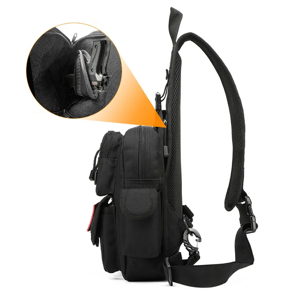 Concealed Carry Bag Tactical Crossbody Sling Backpack Shoulder Gun Holster Bag Chest Pack EDC Pouch Pistol Holster Bag Hunting
