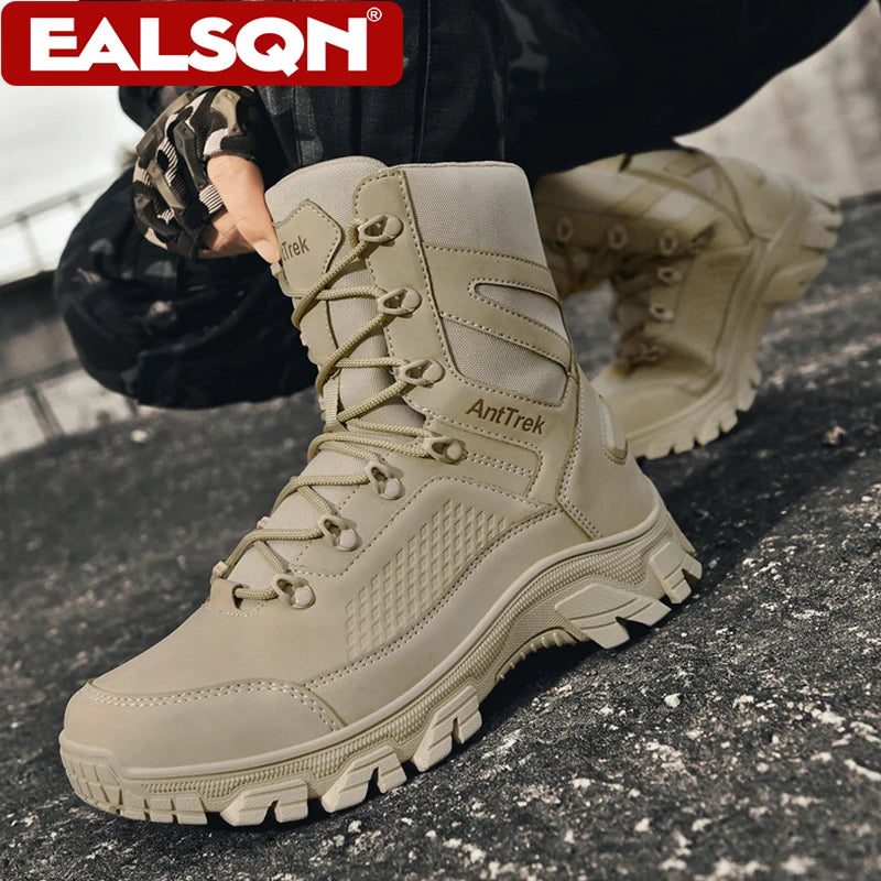 Men's Tactical Boots Wild Training Boots High-Top Outdoor Non-Slip Waterproof Hikking Boots Trekking Travel Plus Size 39-46