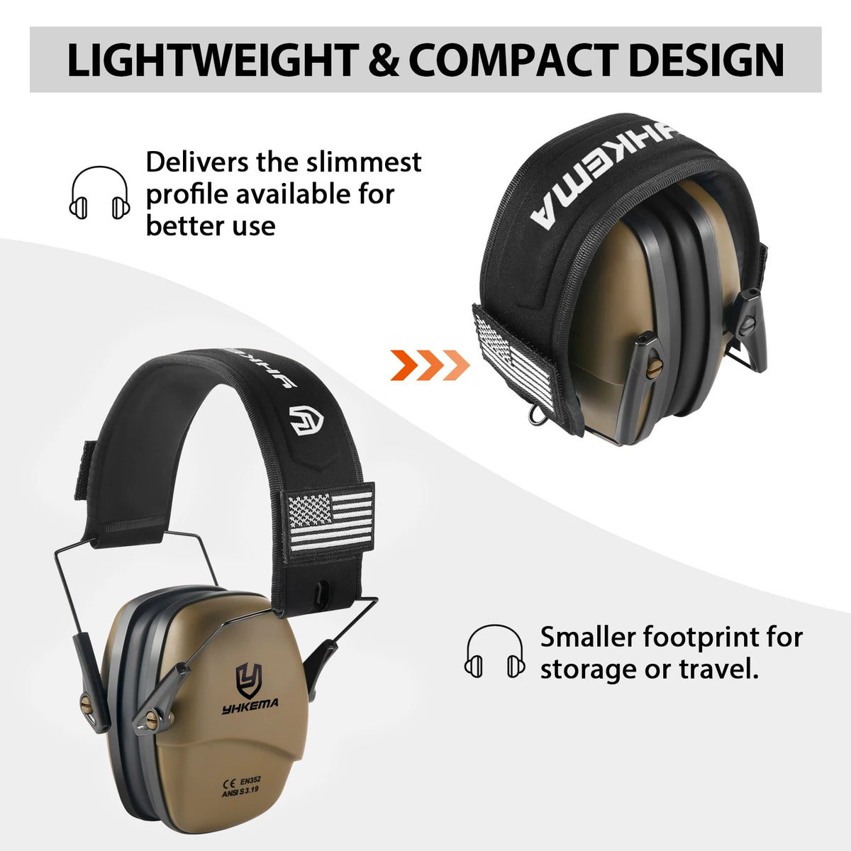 Tactical Ear Protector Earmuffs for Shooting Hunting Noise Reduction Hearing Protection Protector Soundproof Shooting Earmuffs