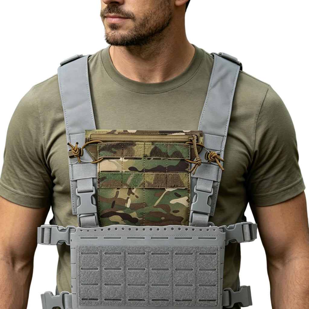 Outdoor Micro Front Panel Multi-Layer Tactic Chest Armor Management Panel for Diary Card Battery Utility Storage Pouches