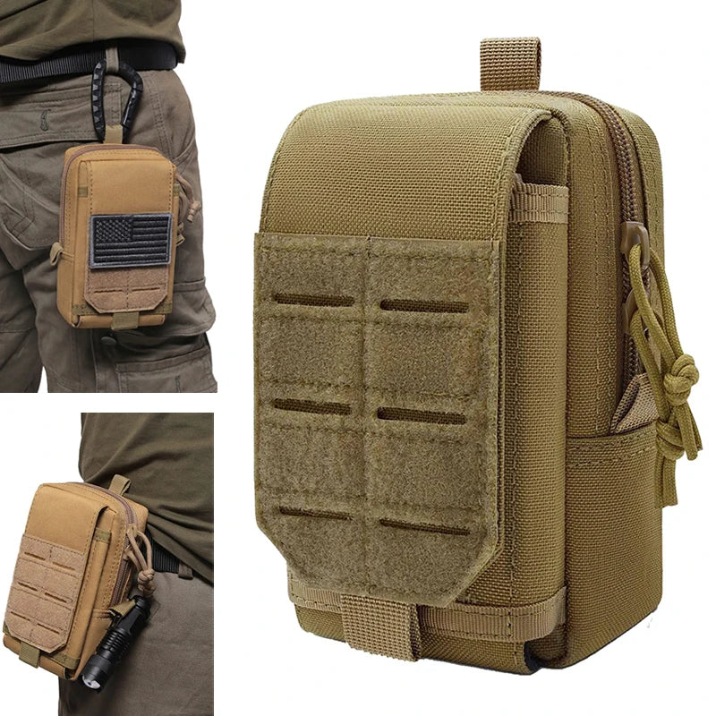 Tactical Phone Holster Pouch Molle Tactical Utility EDC Pack with Hook & Loop Heavy Duty Belt Molle Pouches for Belt Backpack Ve