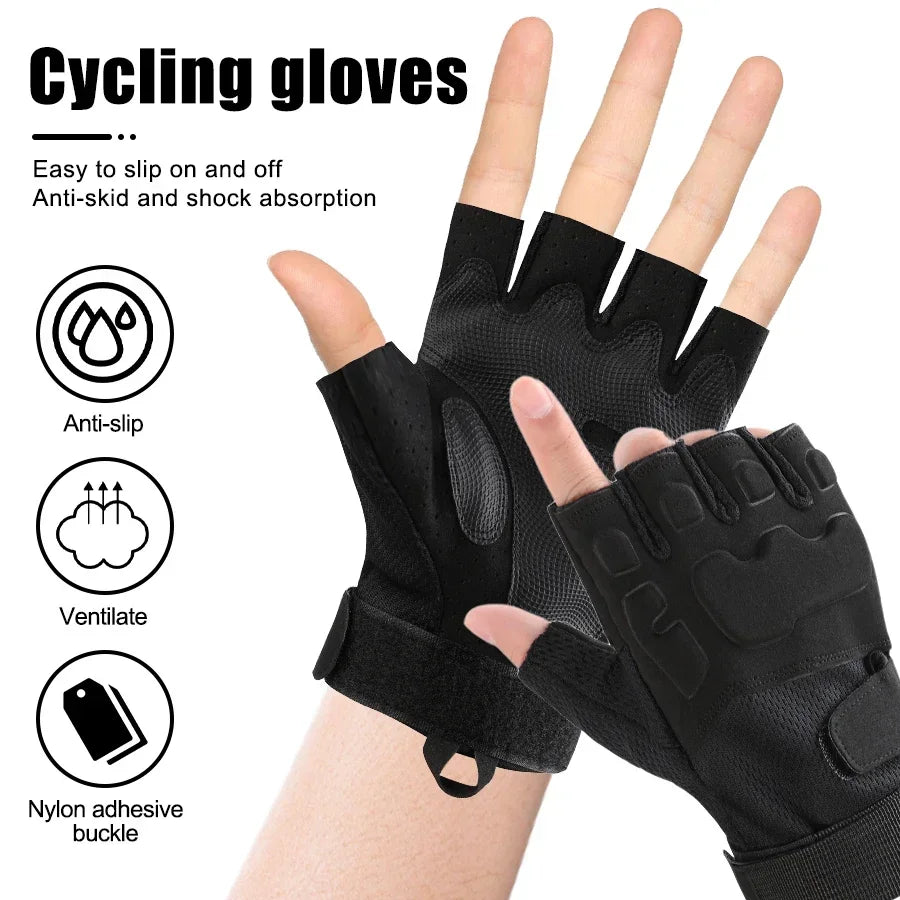 Half-finger Mittens Hunting Gloves Shock-absorbing Bicycle Gloves Cycling Climbing Paintball Shooting Outdoor Tactical Gloves