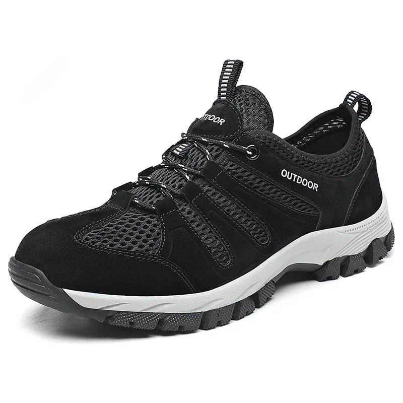 Large Size 2025 Men Soft Casual Shoes Summer Breathable Outdoor Mesh Sneakers Male Light Black Footwear Flat Fashion Boys Travel