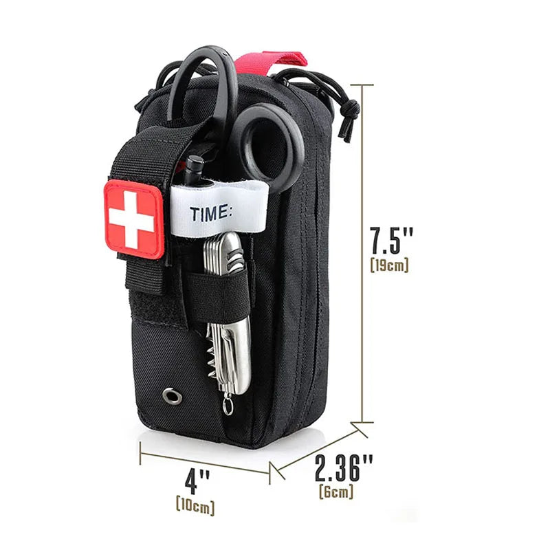 Tactical Molle Medical EDC Pouch EMT Emergency Bandage Tourniquet Scissors IFAK Pouch First Aid Kit Survival Bag Pack