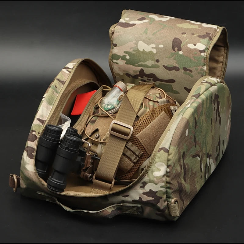 Tactical Helmet Storage Bag Multipurpose Handheld Pack Outdoor Motorcycle Cycling Hiking Hunting Airsoft Helmet Gear