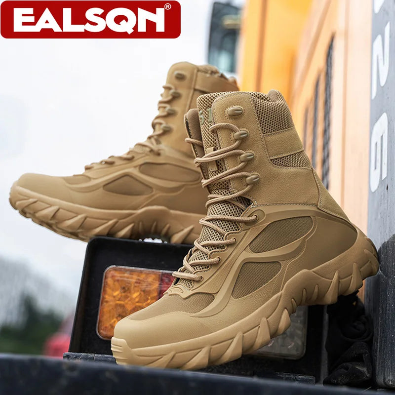 Men's Shoes High Top Hiking Boots Tactical Special Forces Field Man Boot Outdoor Non-Slip Durable Training Hunting Boots