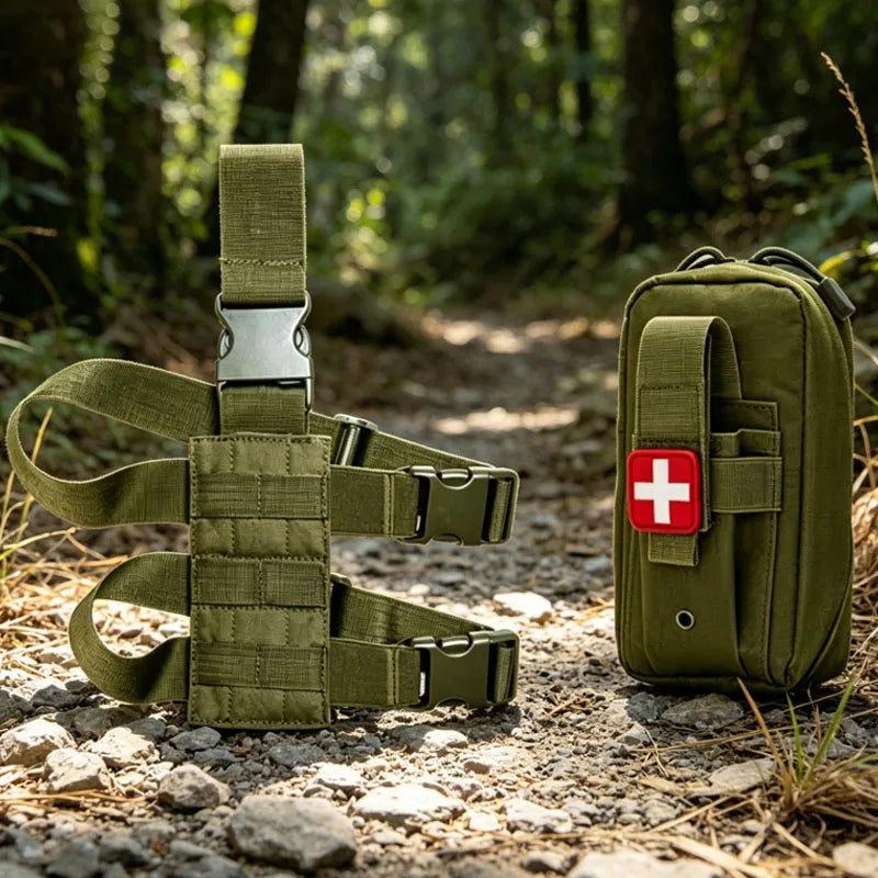 Tactical MOLLE Drop Leg Rig Platform Medical Pouch EMT Emergency IFAK First Aid Kit Bag Outdoor EDC Utility Tool Storage