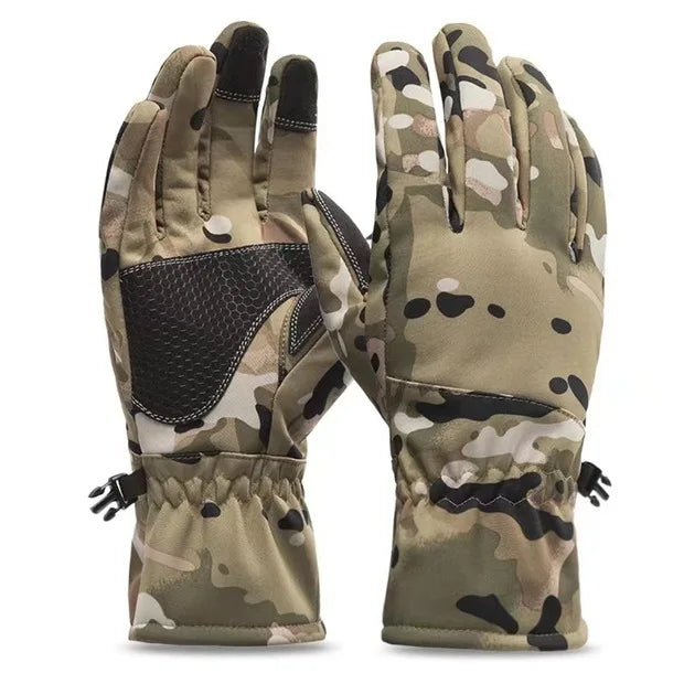 WRELS Men Women Winter Outdoors Camouflage Handwear  Warm Waterproof Gloves Touch Screen Skiing Fishing Cycling Sport Gloves