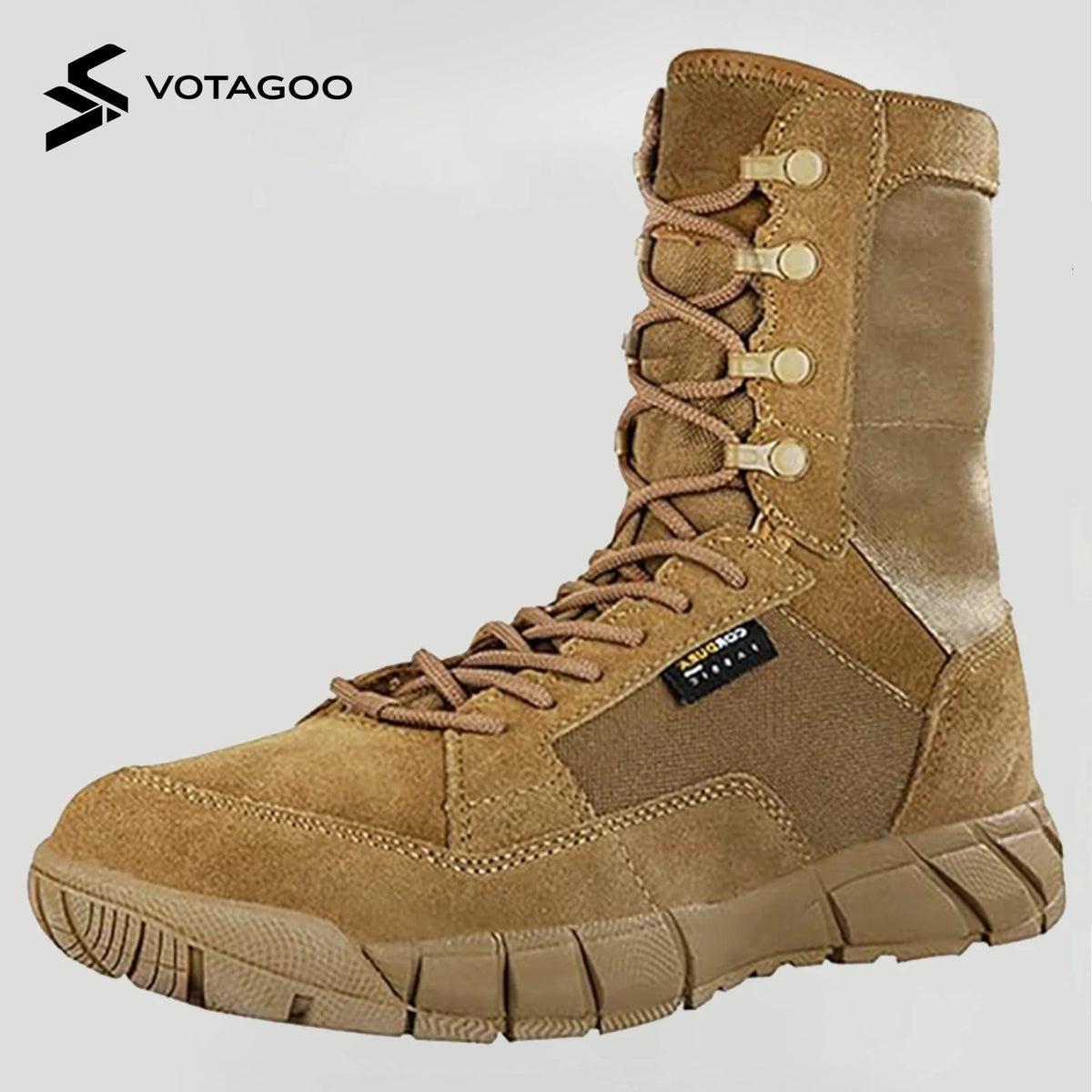 YEVHEV Men's 8 inch Tactical Boots Outdoor Casual Lightweight Coyote Military Boots for Hiking Work Outdoor Casual