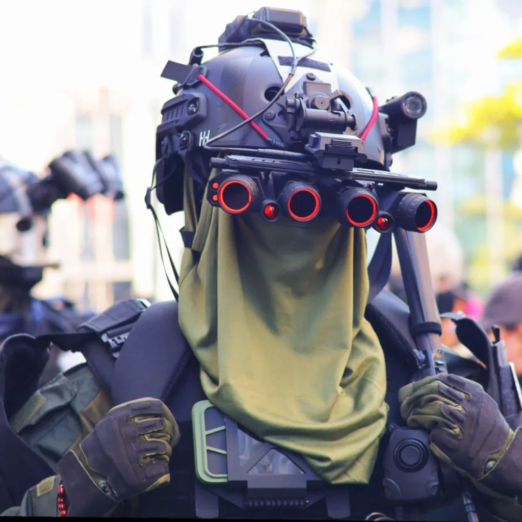 Call Of Duty Koenig Full Tactical Helmet Set with Light-Up NVG Model Face Mask Survival Light Camera for Cosplay Film Props