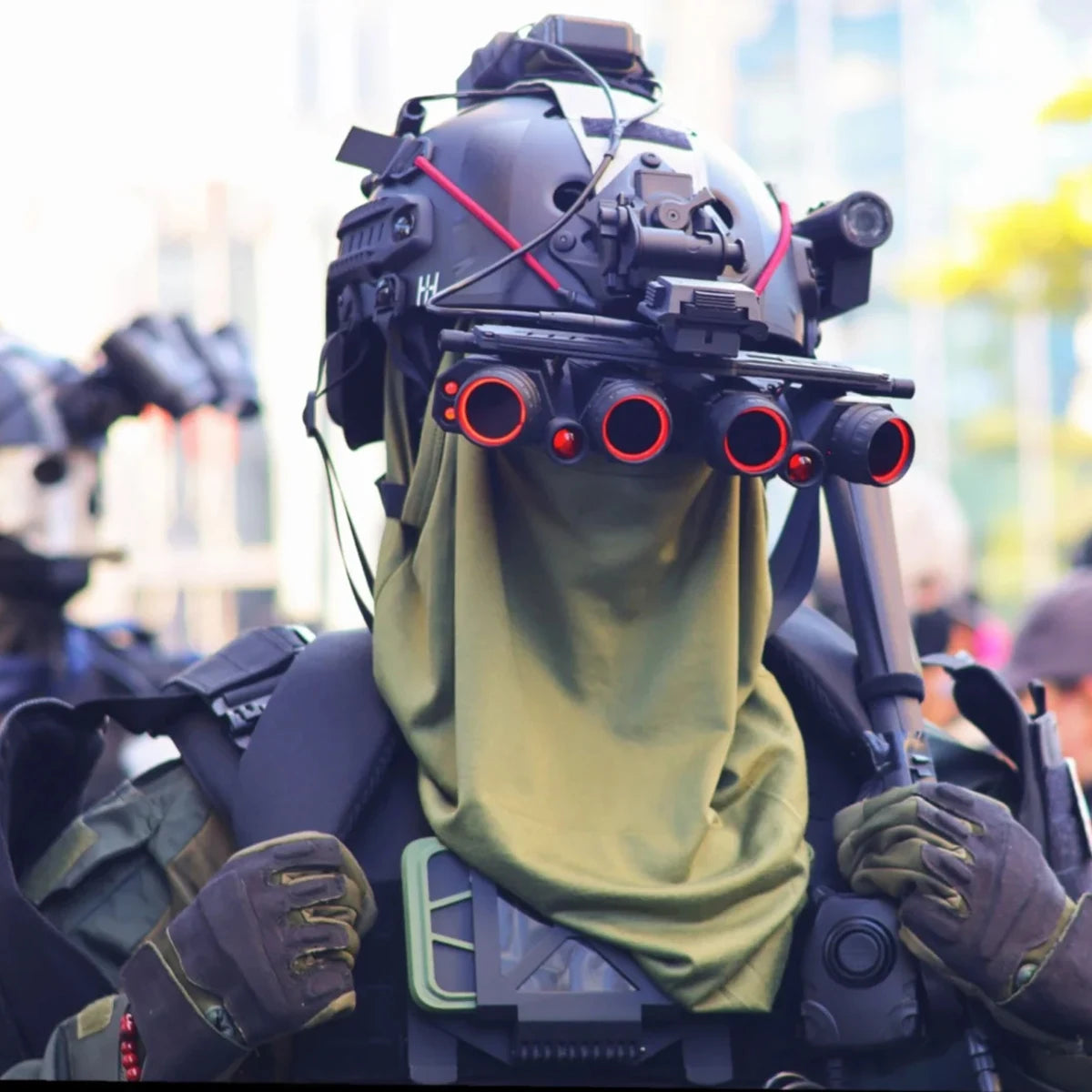 Call Of Duty Koenig Full Tactical Helmet Set with Light-Up NVG Model Face Mask Survival Light Camera for Cosplay Film Props