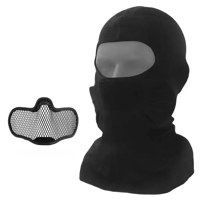 Full Face Mask Headger Motocross Riding Scarf Tactical Airsoft Head Cover Cosplay Party Hat Hunting Training Gear Ranger Green