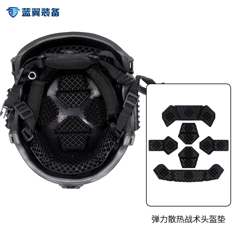 Helmet cushioning pad lined with polymer breathable detachable and high elasticity