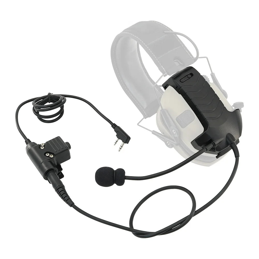 2023 New Tactical Headset Electronic Shooting Earmuff Adapter External Microphone Kit for Walkerrazor Electronic Earmuffs