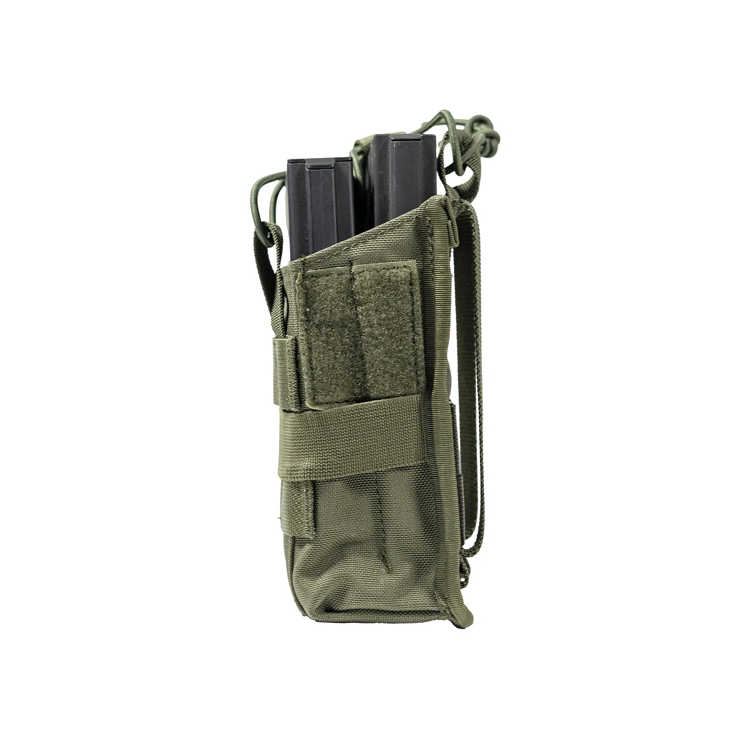 DOUBLE Mag Pouch - Open Top Quick Draw Dual Rifle Magazine Holder Tactical MOLLE Elastic Retention Pouch for Airsoft Hunting