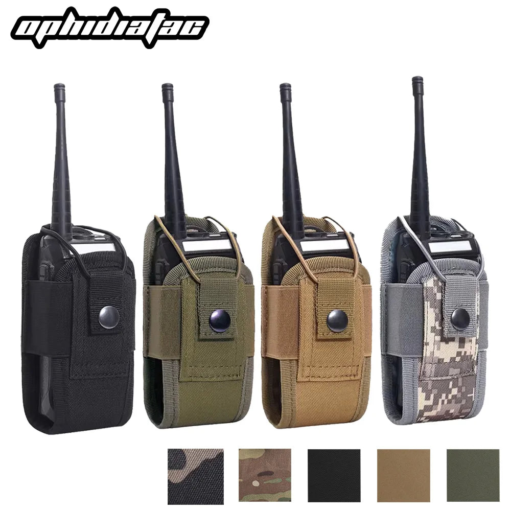 OPHIDIAN Molle Radio Walkie Talkie Bag 1000D Waist Bag Stand Pocket Portable Carrying Bag Hunting Accessories