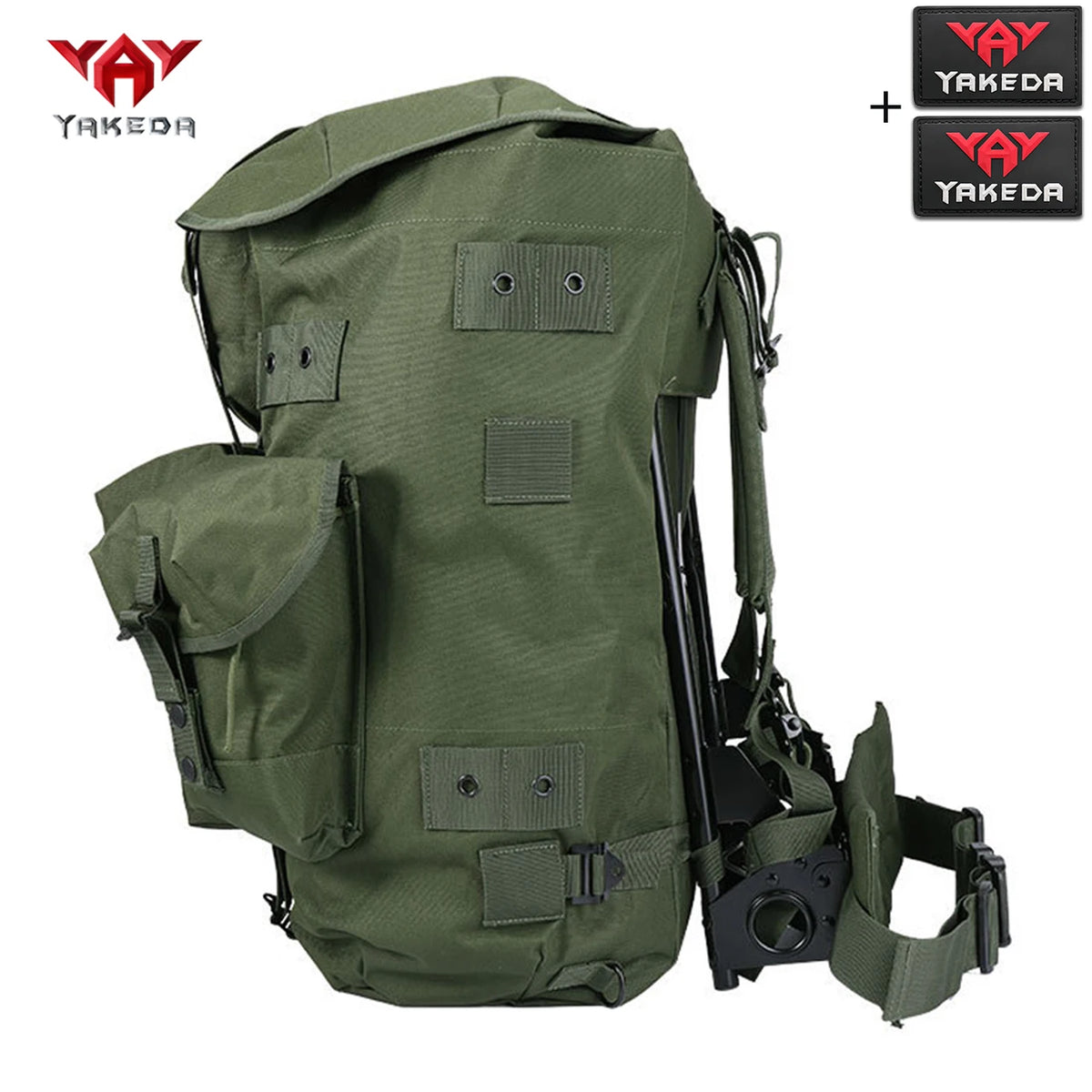 YAKEDA large capacity outdoor hunting backpack with metal frame, widened and thickened pressure reducing shoulder strap
