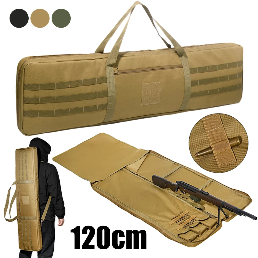 120cm Tactical Rifle Gun Bag Outdoor Shooting Mat Hunting Gun Storage Carry Bag Shoulder Backpack Portable Anti Slip Pad