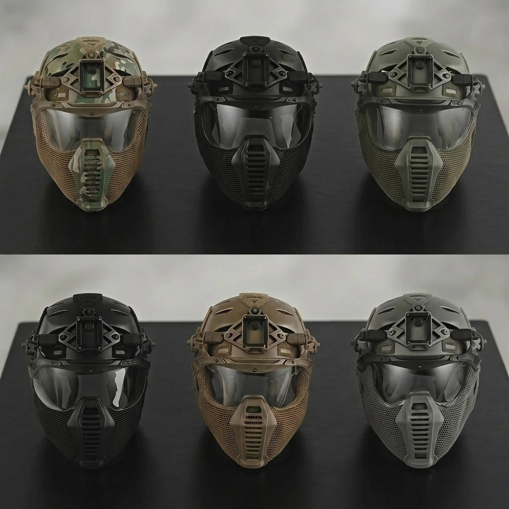 Tactical Helmet Set with Goggles Mouth Ear Guard Wendy3.0 Style Hunting Airsoft Training Game Paintball Shooting Helmet Set