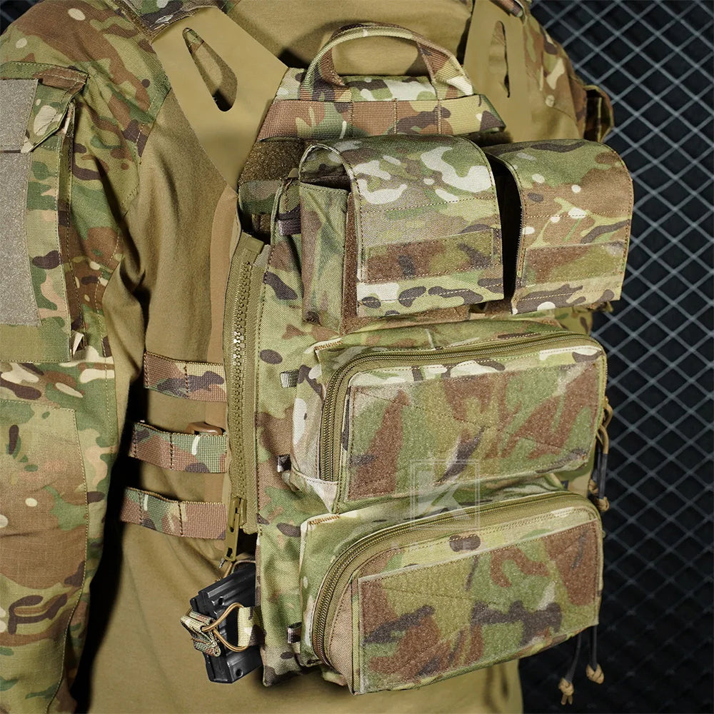 KRYDEX Tactical Modular Pouch Bag Zip On Molle Back Panel Backpack W/ Mag Pouch for Plate Carrier AVS JPC2.0 CPC Vest