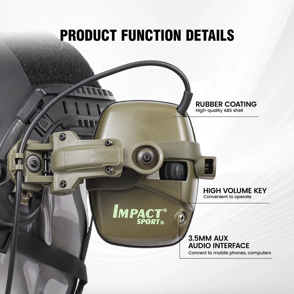 Impact Sport Electronic Shooting Headset Helmet Mounted Ver Hunting Pickup Noise Reduction Hearing Protection Tactical Headset