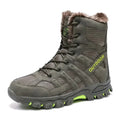 Men Warm Winter Snow Boots Tactical Combat Boots Outdoor Work Cotton Boots High Top Warm Sneakers Mens Plush Hiking Shoes