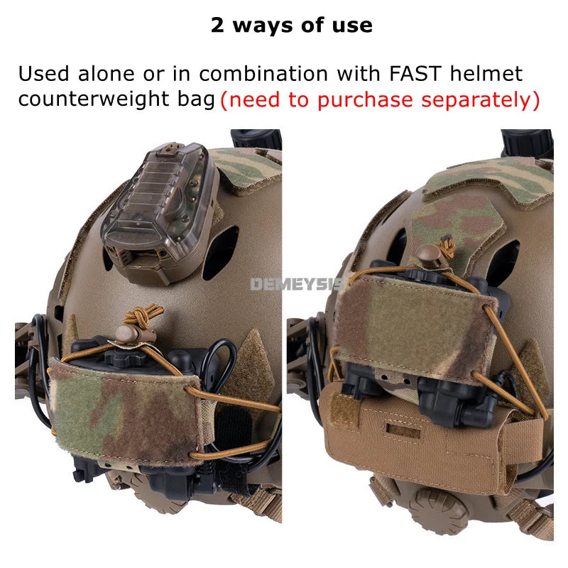 Tactical Helmet NVG Battery Box Bag NVG Counterweight Balance Bag Hook Loop for Airsoft Fast Helmet Battery Box Storage Pouch