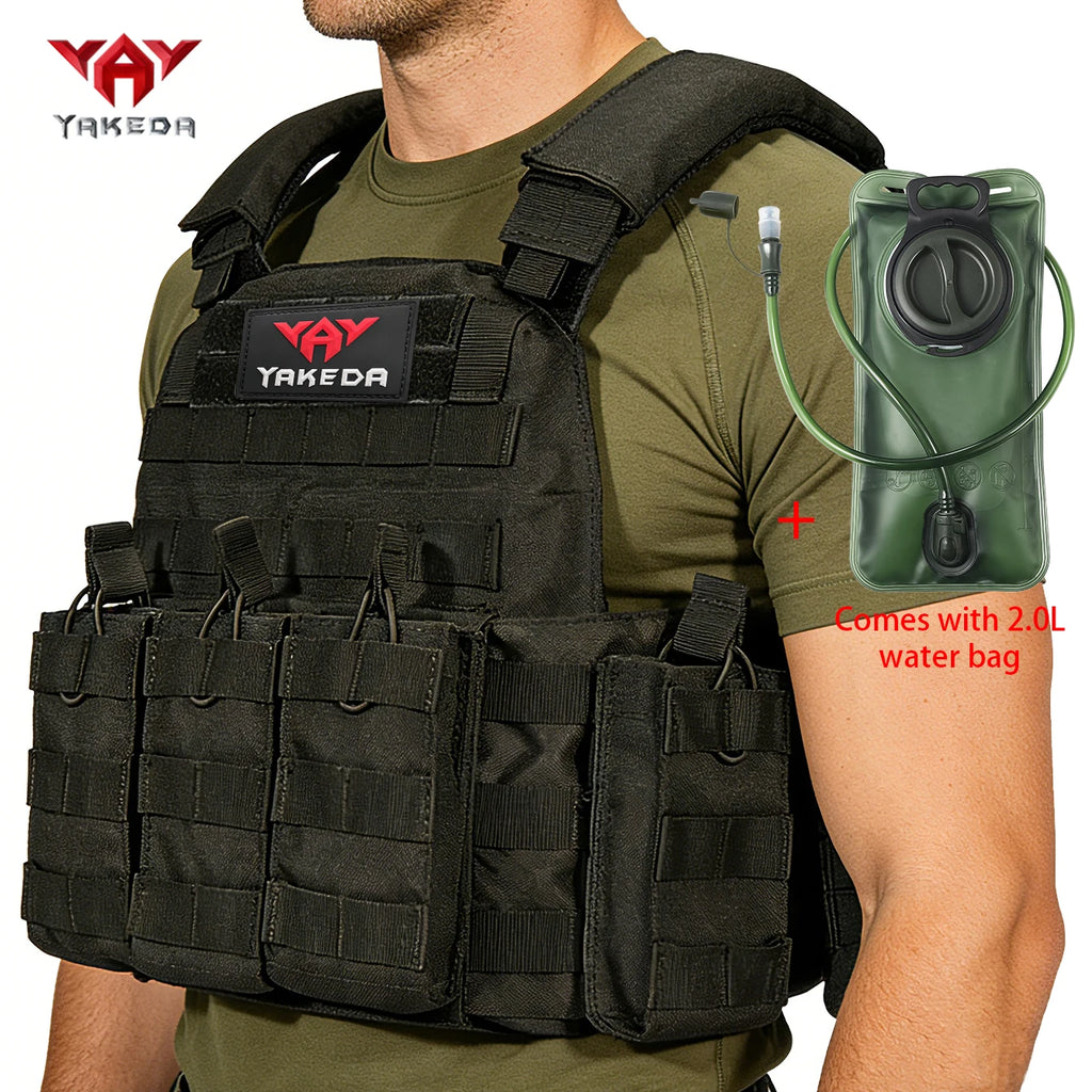 YAKEDAMOLLE Modular Hunting Tank Top, Comes with 2L Soft Water Bag, Adjustable Shoulder Strap with Multiple Device Bags