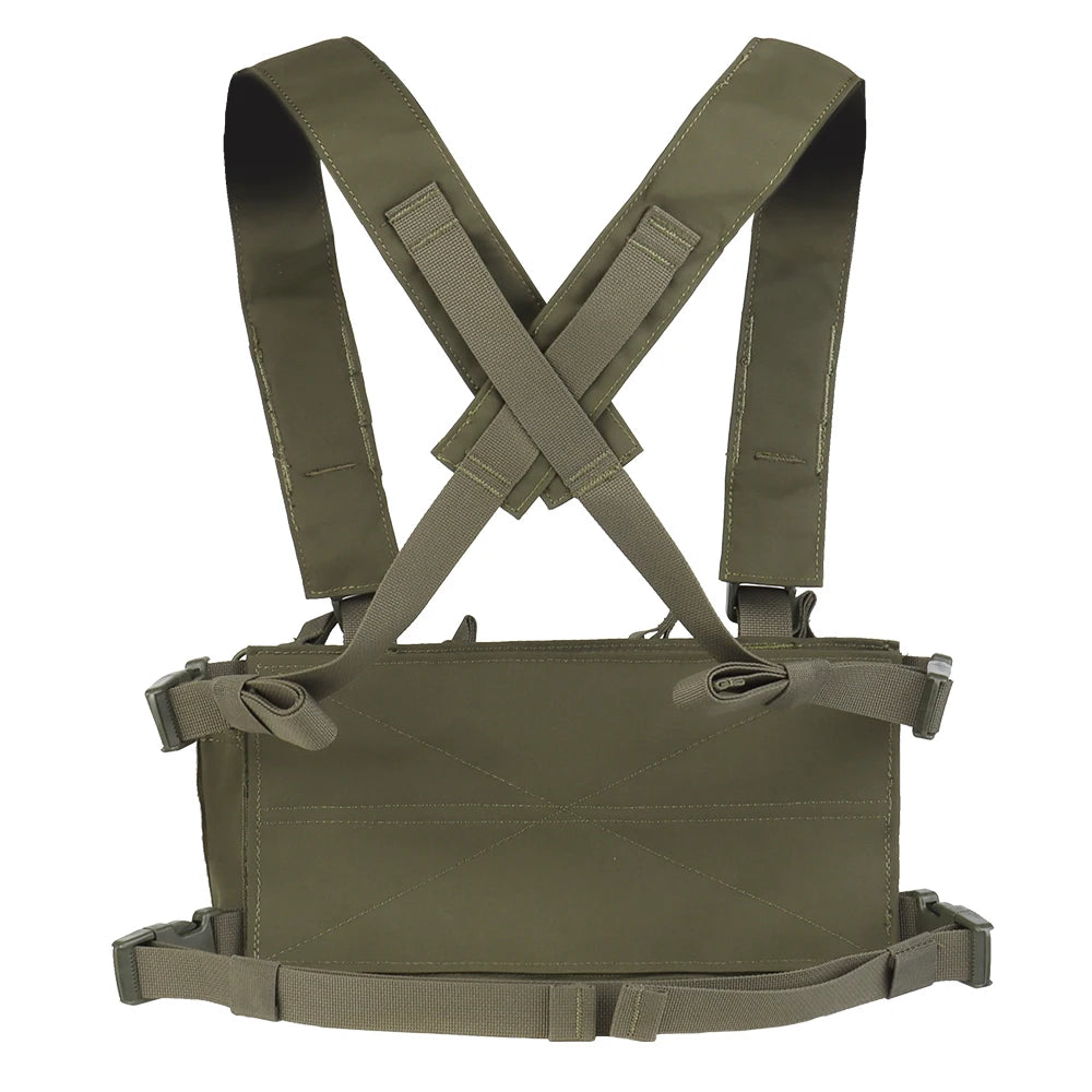 D3CRX Tactical Chest Rig MOLLE Hunting Vest Multi-function Modular Plate Carrier with Quadruple 9mm 5.56 Magazine Pouch