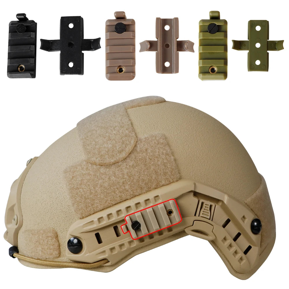 2 Pcs Multifunctional Tactical Helmet Rail Slider Adapter Flashlight Clip Mount Accessories for Airsoft Outdoor Sports Helmet