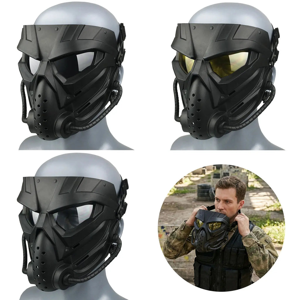 Full Face Protection-Mask Tactical Mask Alien Breathable Ventilation for Paintball and Cosplay Enthusiasts