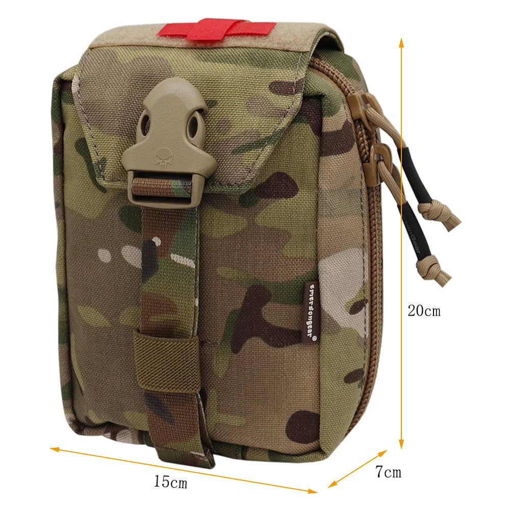Emersongear Tactical MOLLE First Aid Kit Pouch Medical Carrier EMT IFAK Survival Bag W/ Zipper Multicam Molle Tool Pouch