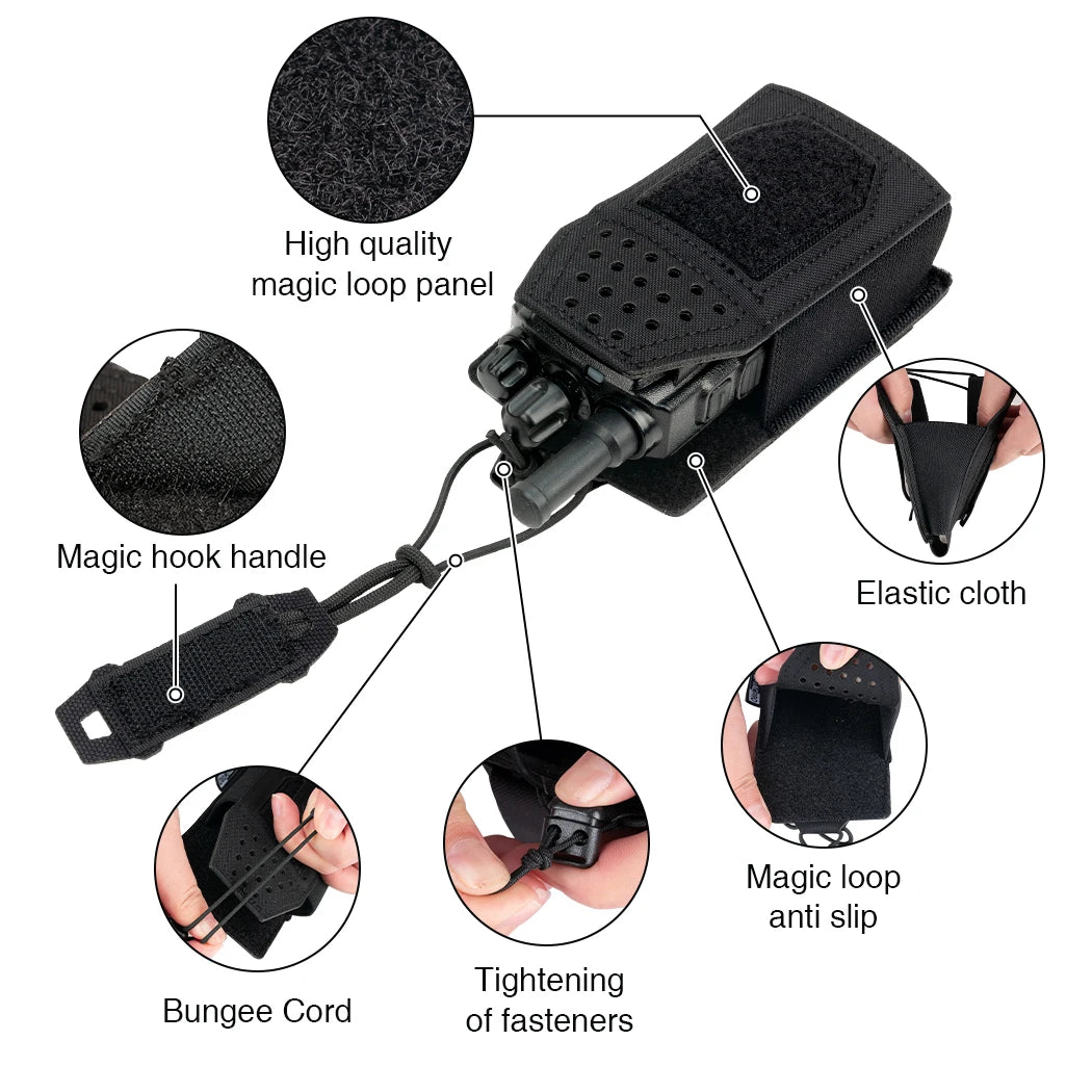 TOPTACPRO Tactical Mini Radio Pouch Molle Walkie-talkie Interphone Pouch Duty Tactical Molle Tool Pouch 8524