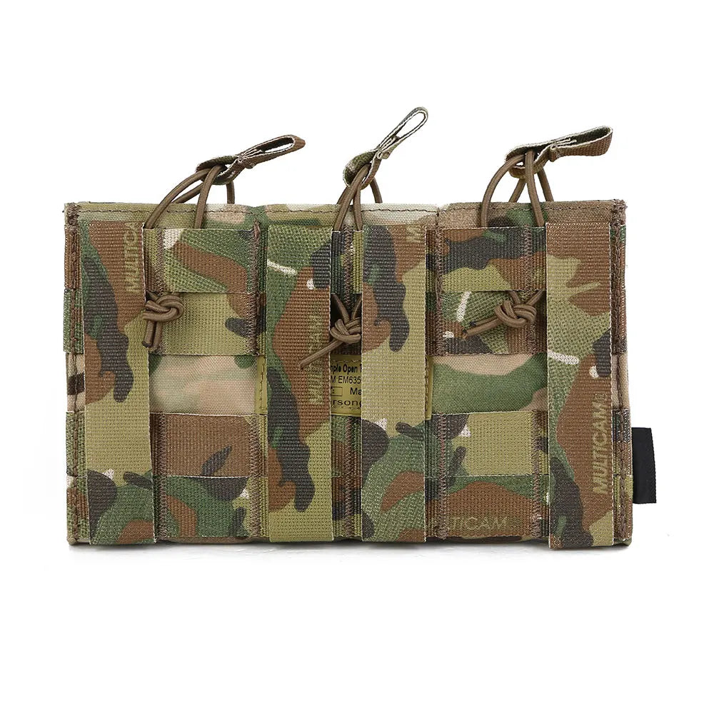 Emersongear 5.56 Triple Open Top Mag Pouch Combat Gear Molle Magazine Pouch Mag Holder Trekking Camping Training Nylon EM6356