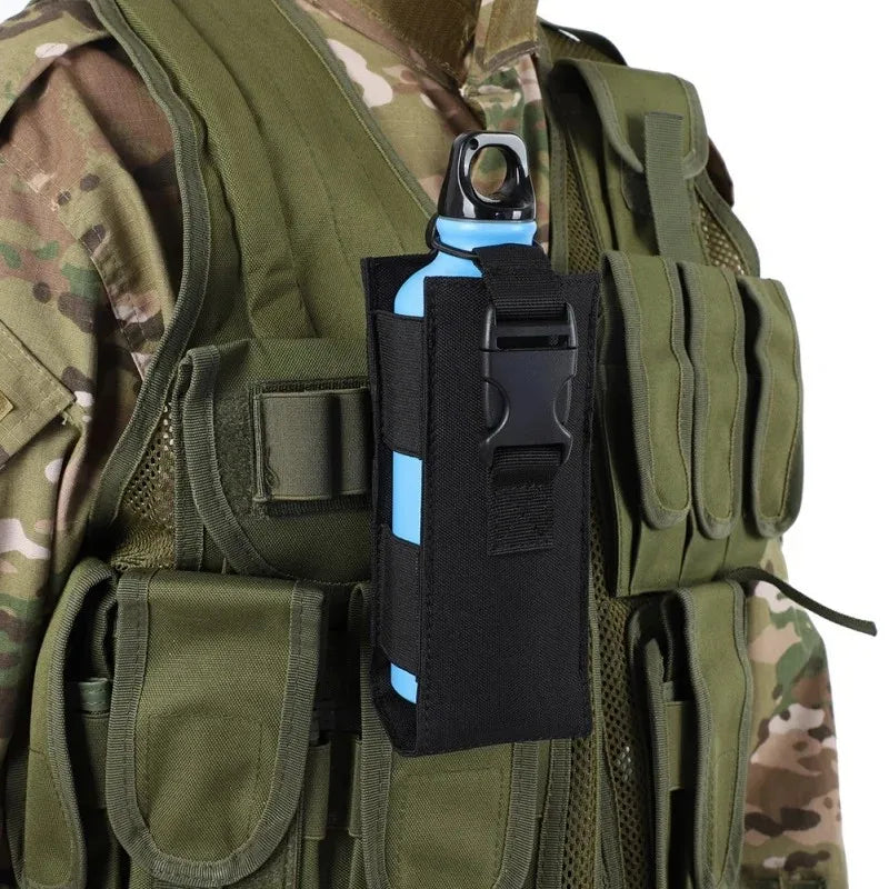 New Tactical Water Bottle Bag Molle Nylon Kettle Cover Waist Pouch Walkie-talkie Pouch Outdoor Hunting Hiking Cycling Accessory