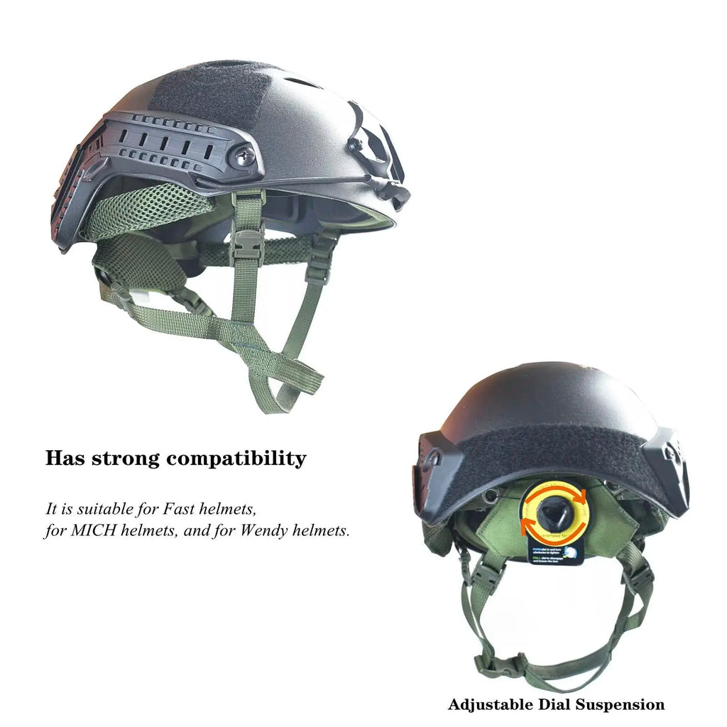 BOOIU Wendy Tactical Airsoft Helmet Chin Strap Dial Suspension System for Hunting Explorer Advanced Fast Adjustable Helmets