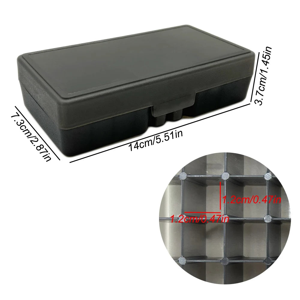 50 Round Tactical Flip-Top Ammo Box for .45 ACP/40/10MM Cal  Pistol Ammo Carry Storage Box Hunting Accessories