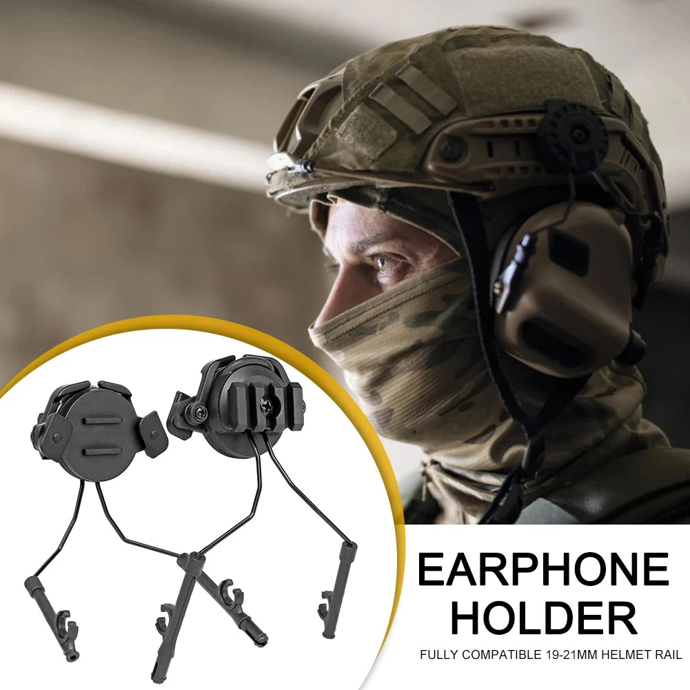 BOOIU Tactical Headphones Adapter Fast Helmet Rail Adapter CS Headphone Shooter Rail 60 Rotating Airsoft Helmet Rail Bracket