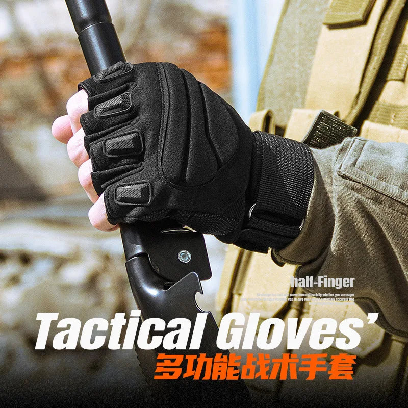 Tactical Half Finger Gloves, Military Protective Training Gloves for Men Women, Outdoor Hunting Cycling Motorcycle Sports Gloves