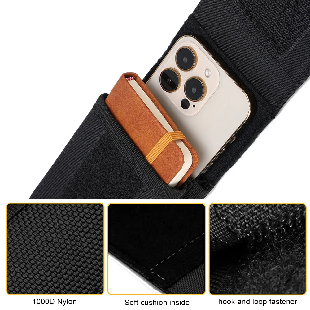 Molle Double-layer Cell Phone Pouch Tactical EDC Pouch Power Bank Bag Waist Accessories Pack Outdoor Hiking Mobile Phone Bag