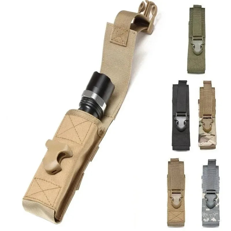 Molle Flashlight Pouch EDC Torch Holder Waist Bag Outdoor Camping Hiking Hunting Tool Organizer Multi-Purpose Scissor Case