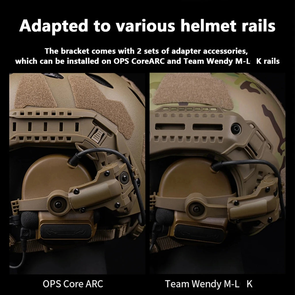 Tactical Free-Angle Headset Rail Mount Adapter For Earmor Headset On M-LK Ops-Core Fast ACH Helmet Arc Rail Airsoft M32 M31